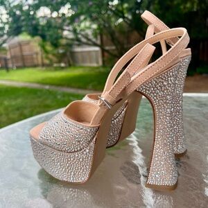 New Steve Madden Lightness Platform Swarovski Barbie Crystal Heels disco y2k 7